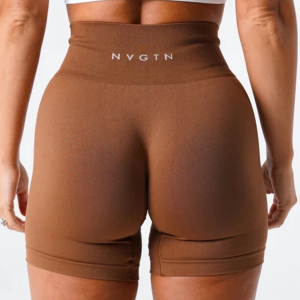 NVGTN Seamless Chocolate Brown Biker‎ Athletic  Shorts